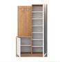Hanah Home Recibidor Broc Roble y Blanco con Espejo y Perchero